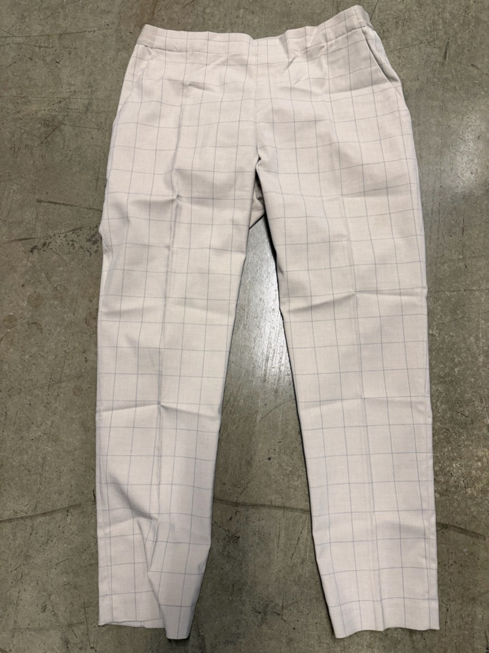 Uniqlo Light Gray Windowpane Pull on Pants